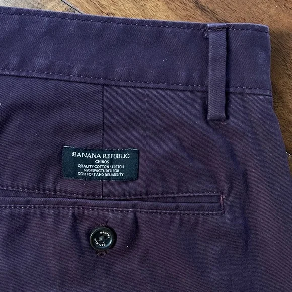 Banana Republic Men’s Fulton Chino Skinny Fit Cotton Burgundy Pants - Picture 10 of 10